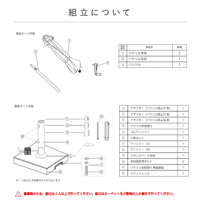 パラソル ベースセット ブラック PATIO PETITE パティオ シェード