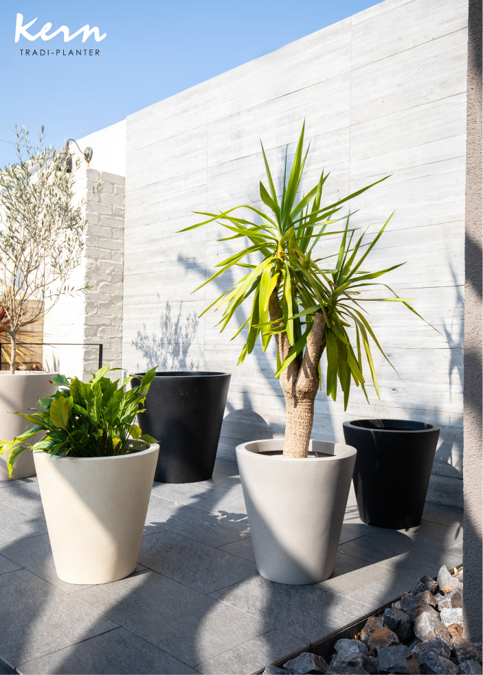 プランター屋外/屋内KERNTRADIトラディ幅58cmラウンドシリンダーファイバーグラスGFRP高品質耐候植木鉢鉢植え大型室内鉢カバーポット底穴モダンデザインガーデニング観葉植物テラスバルコニーカフェ店舗オフィス