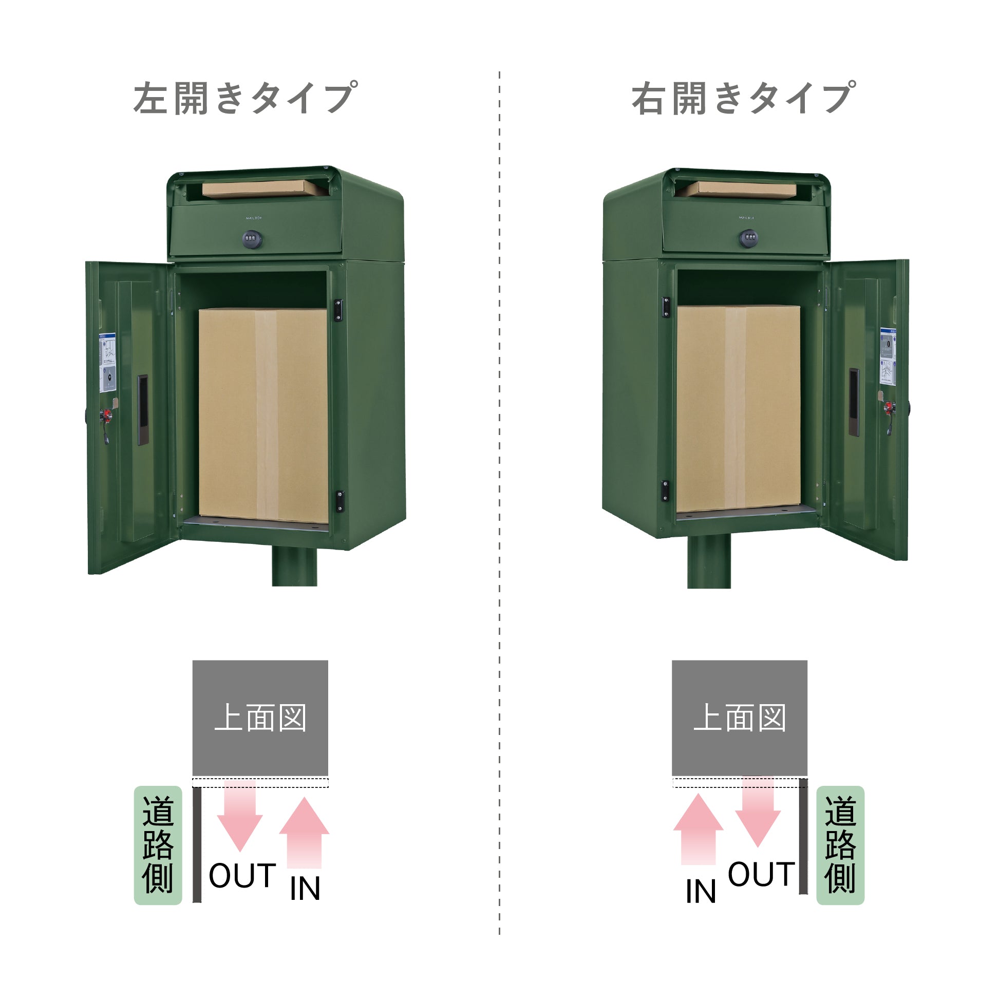 宅配ボックス Kate ケイトⅡ ポスト有り ポスト無し スタンドポスト