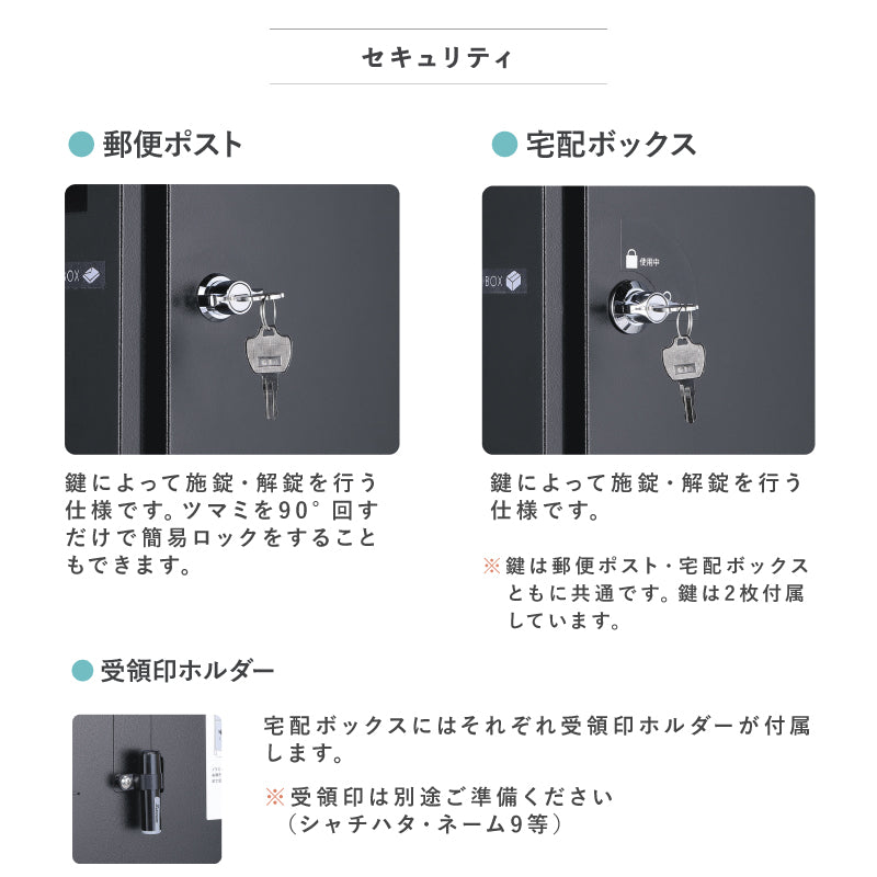 ミース Mies 機能門柱 ポスト+宅配ボックスx2台 UNISON